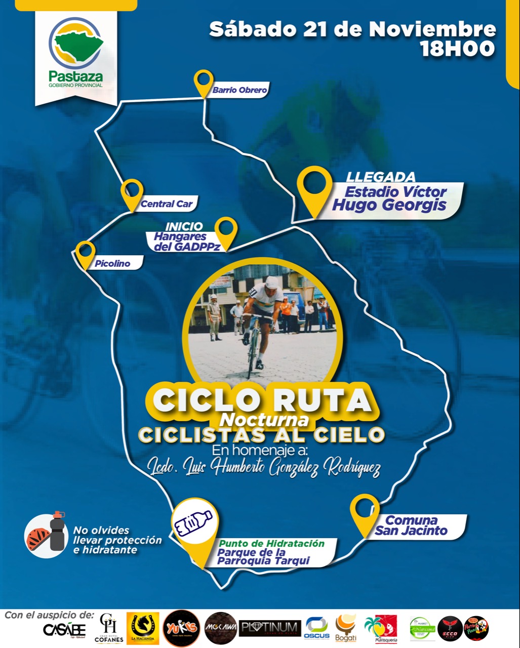 ¡Volvimos con más fuerza 💪! – Te invitamos a la Ciclo Ruta Nocturna «Ciclistas al Cielo» un homenaje al Lcdo. Luis González.