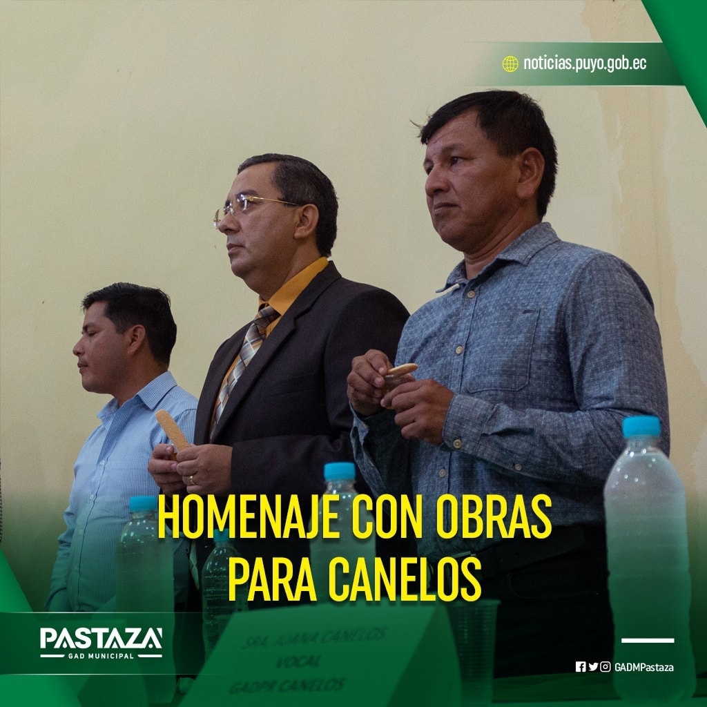 En la centenaria parroquia de Canelos las autoridades del Gobierno Municipal conmemoraron sus 109 años de parroquialización