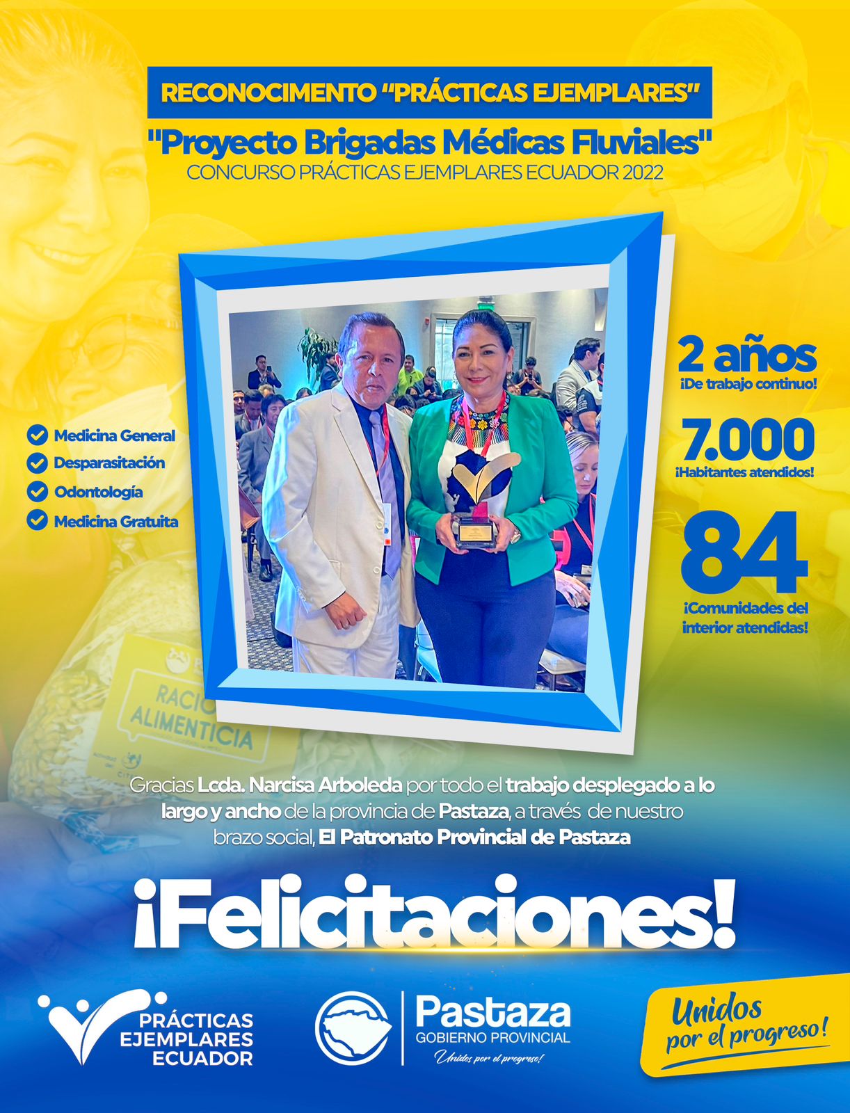 Patronato Provincial recibe reconocimiento nacional por Brigadas Médicas Fluviales