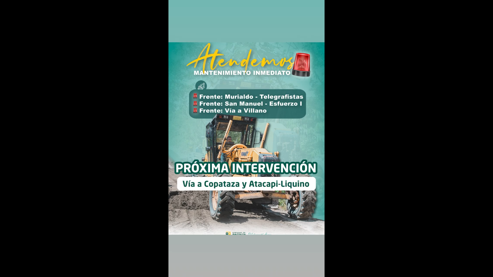 Atendemos mantenimiento vial inmediato