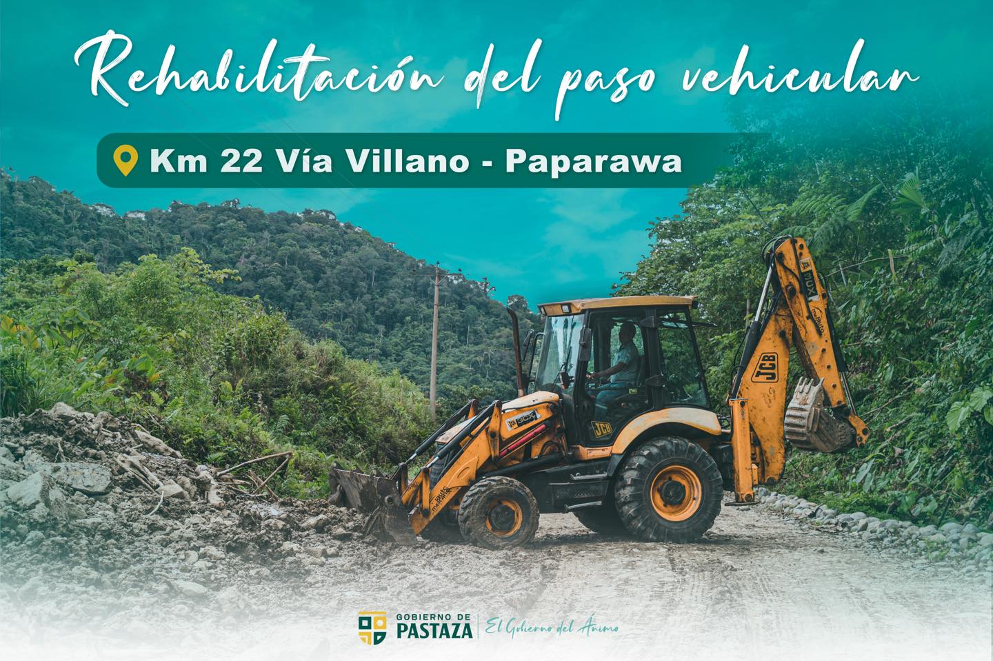 Trabajamos en la rehabilitación del paso vehicular en la vía Villano-Paparawa