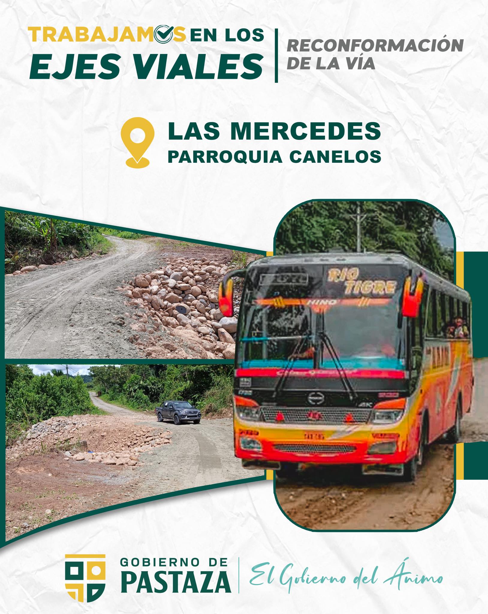 Reconformación de la vía, arreglo y habilitación de la alcantarilla, acceso a Las Mercedes