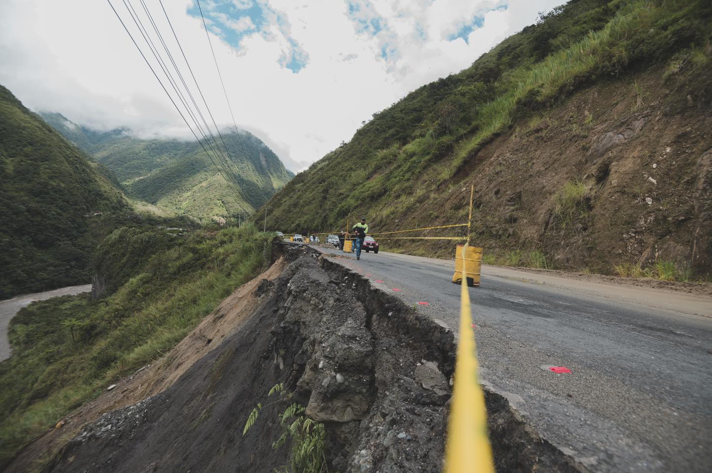 Inspección y verificaron los cuatro puntos críticos de la vía Puyo Baños.