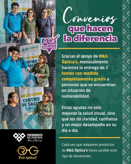 Gracias al apoyo de R&G Óptica’s hacemos la entrega de lentes oftálm!cos personalizados completamente gratis