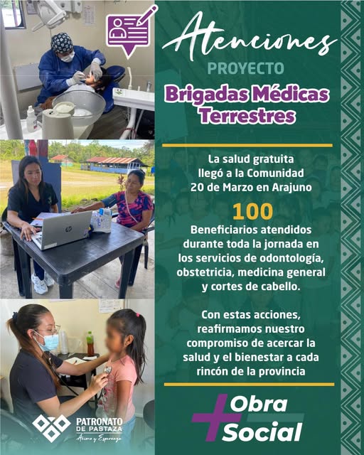 Brigadas Médicas Terrestres llegan a la comunidad 20 de Marzo